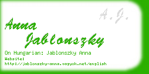 anna jablonszky business card